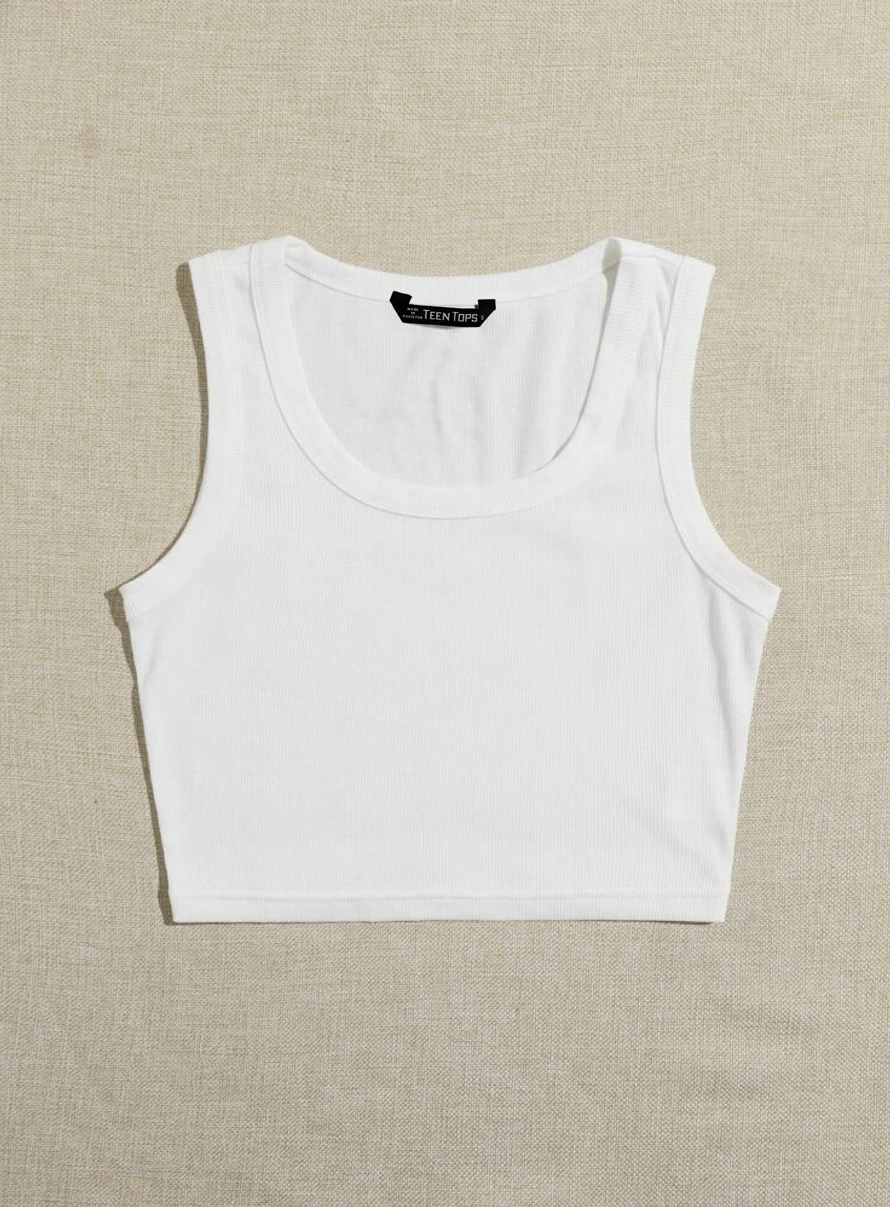 Plain white crop tank top on sale