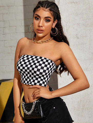 Teen Solid Multi Graphic Fittrd Tube Top