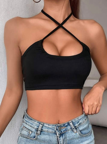 Teen Solid Black Cami Top