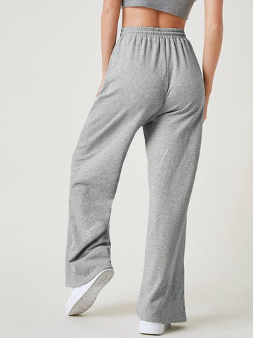 Teen solid H.Grey Wide Leg Drawstring Sweatpants