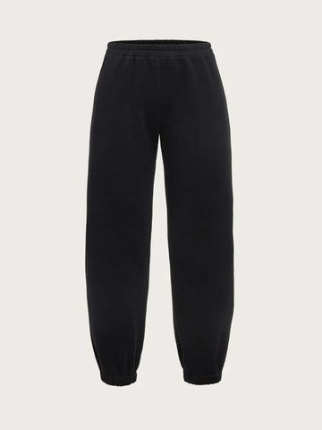 Teen Black Cotton Sweatpant