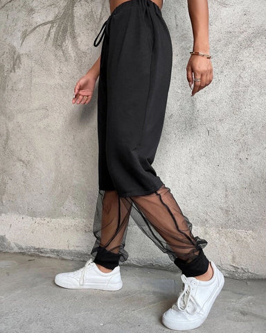 Teen Solid Black Cotton Sweatpant