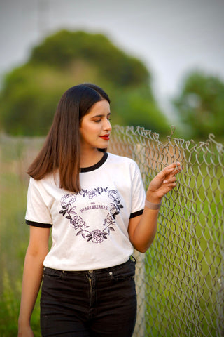 Women's White Graphic Cotton T-shirt