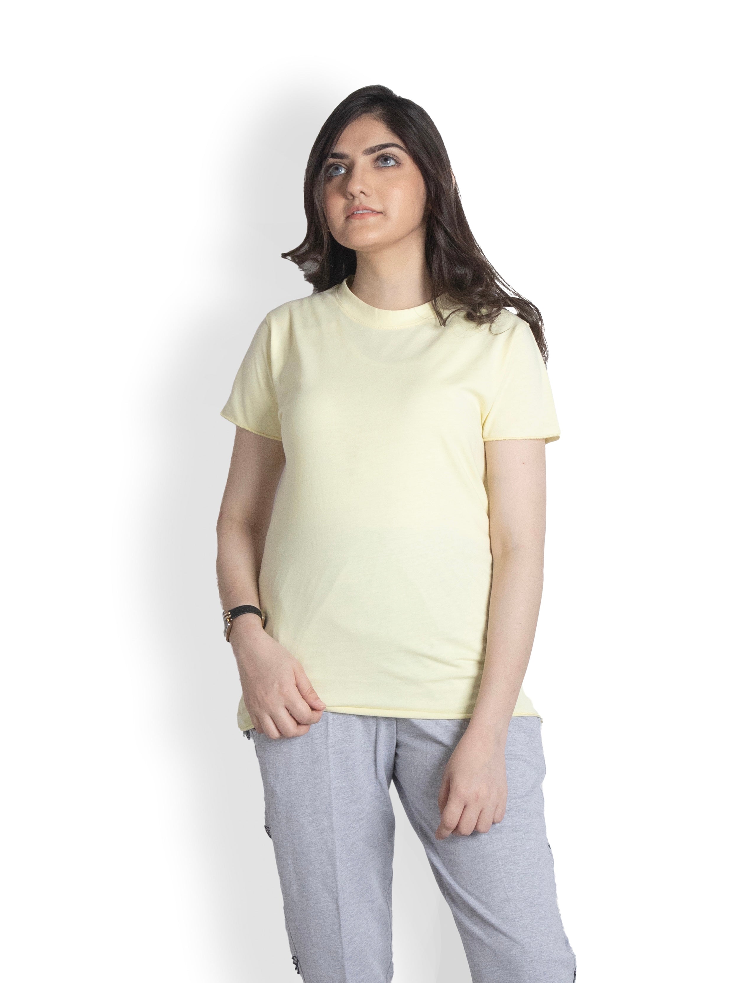 Women's Cotton Yellow T-shirt