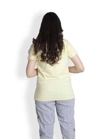 Women's Cotton Yellow T-shirt