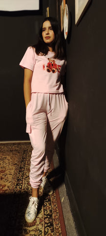 Women's Graphic Pink Cotton Set