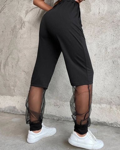 Teen Solid Black Cotton Sweatpant