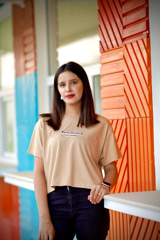 Women's Drop Shoulder Cotton Crop Top