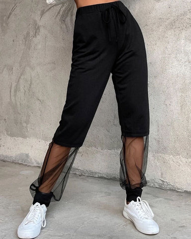 Teen Solid Black Cotton Sweatpant