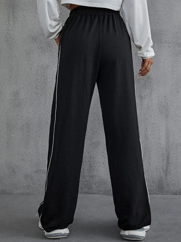 Teen Solid Black Drawstring Jogger Pant