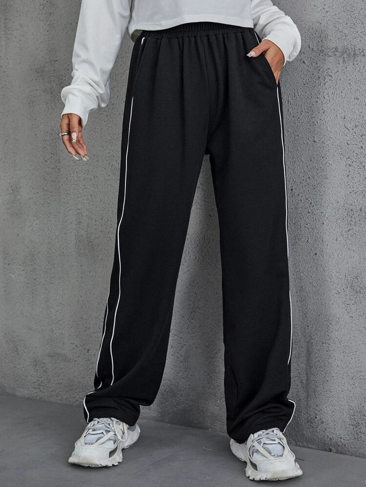 Teen Solid Black Drawstring Jogger Pant