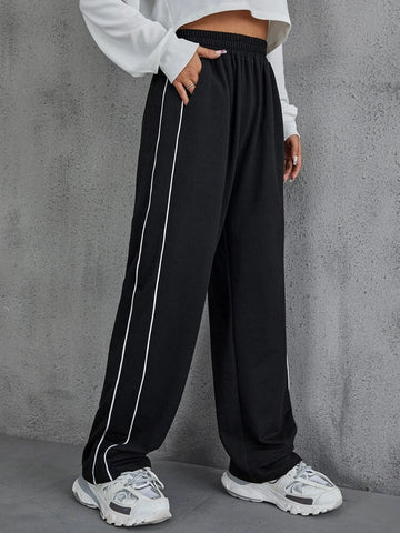 Teen Solid Black Drawstring Jogger Pant