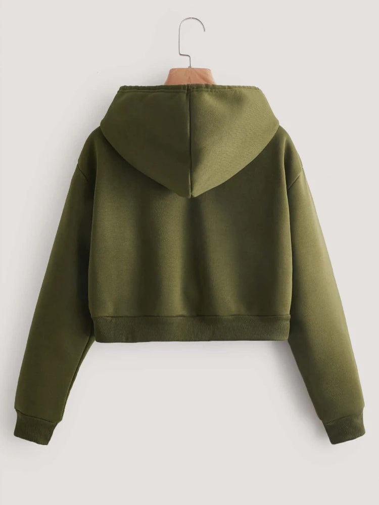Army top cropped hoodie