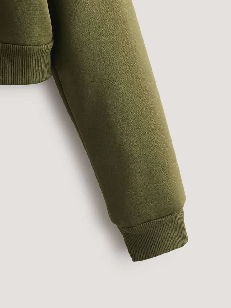 Hoodie crop army 2025