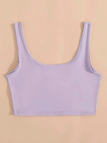 Teen Solid Lilac Fitted Tank Top