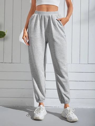 Teen Solid H.Grey Elastic Bottom Sweatpant