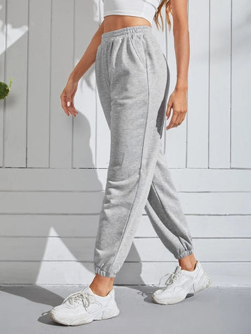 Teen Solid H.Grey Elastic Bottom Sweatpant