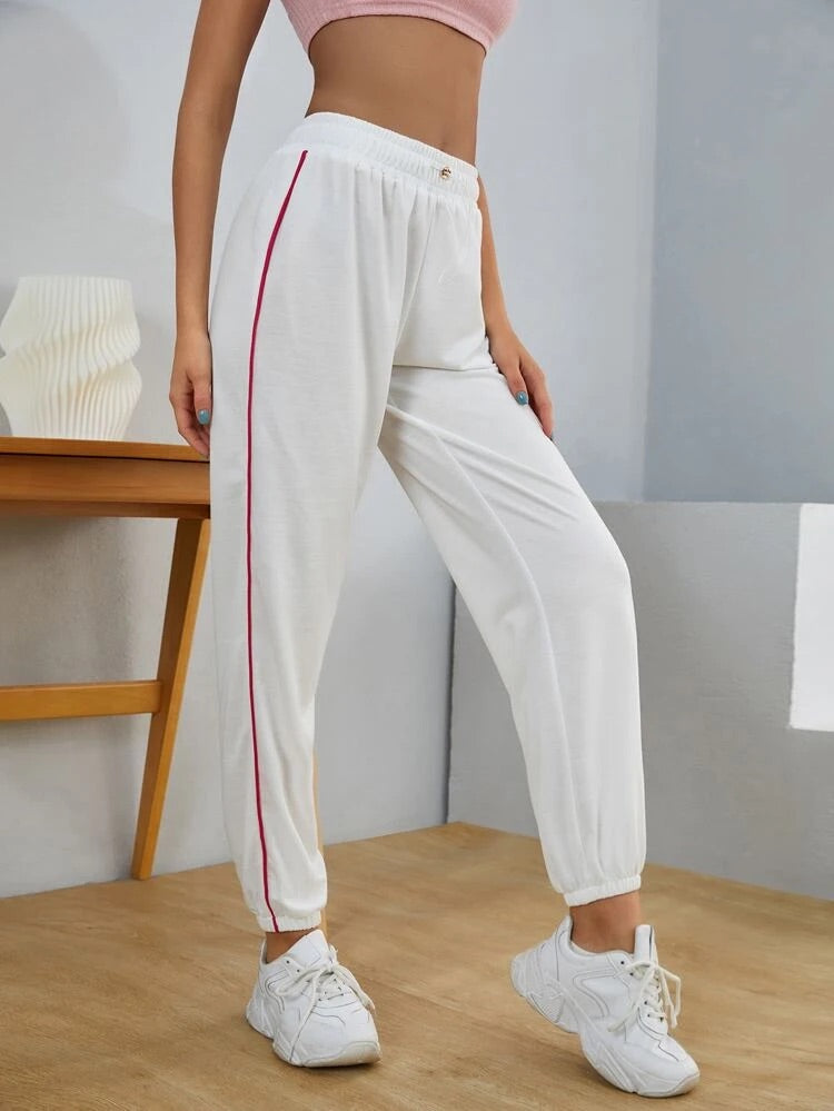 Teen Solid White Cotton Sweatpant