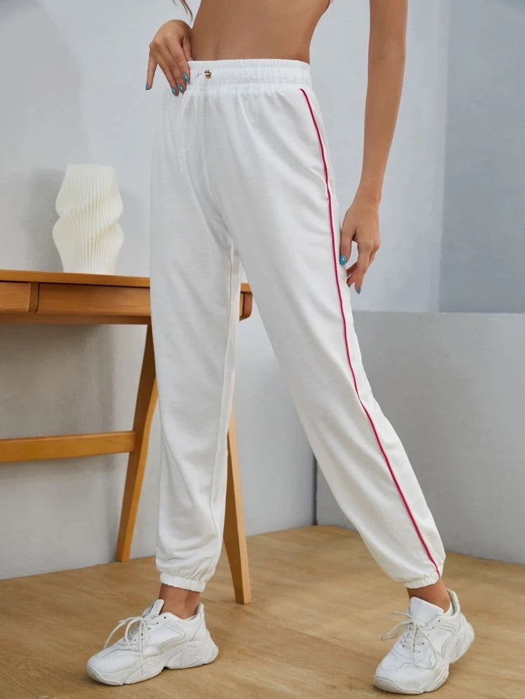 Teen Solid White Cotton Sweatpant