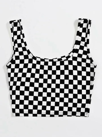 Teen Solid Multi Graphic Fittrd Tank Top