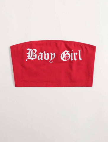 Teen Solid Red Baby Girl Tube Top