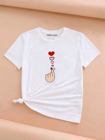 Teen White Cotton Graphic T-shirt