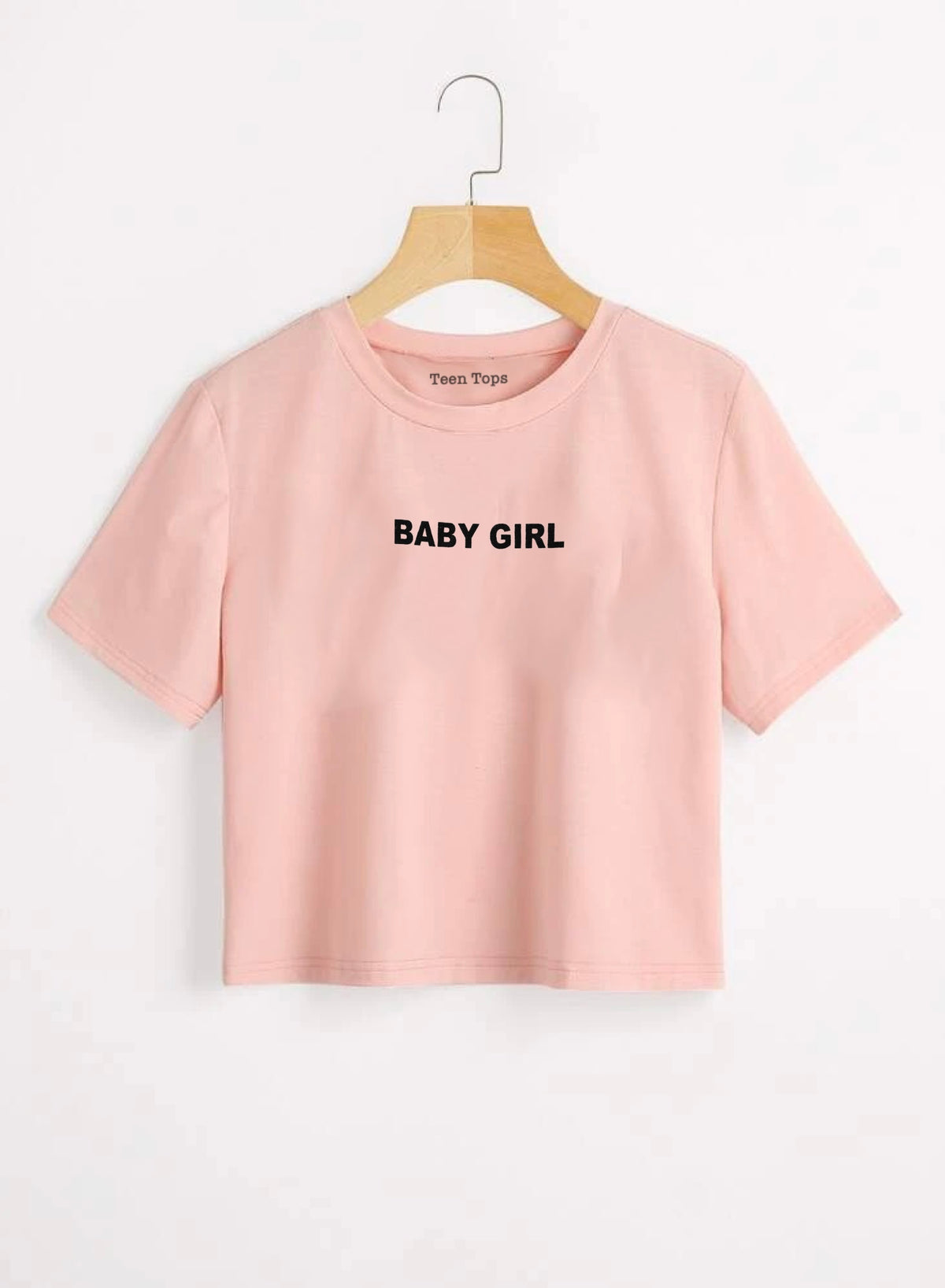 Teen Coral Pink Cotton Baby Girl Crop Top