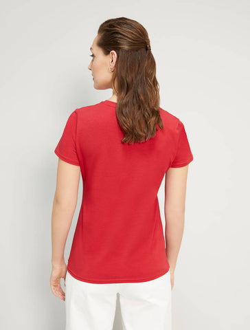 Woman’s Premium Red Zebra Hearts Cotton T-shirt