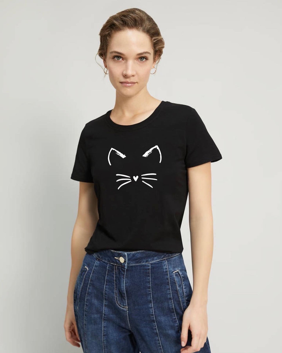 Teen Black Cotton Graphic T-shirt