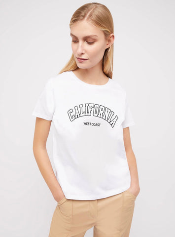 Teen White Cotton California T-shirt
