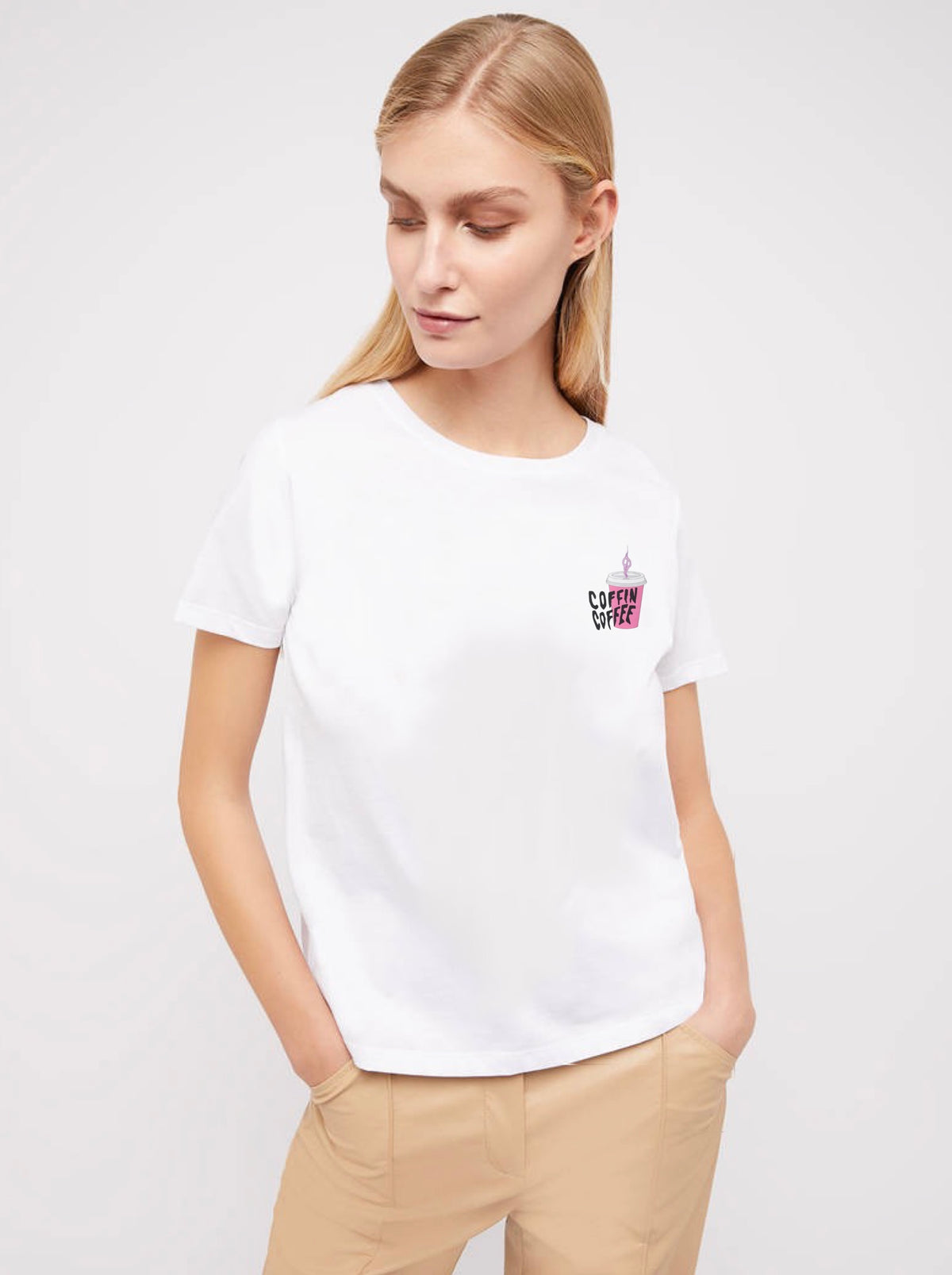 Teen White Cotton Graphic T-shirt