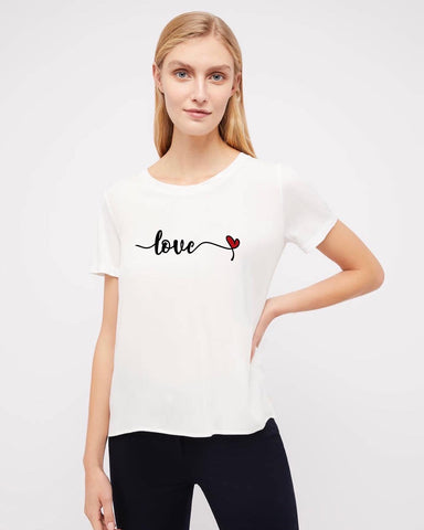 Teen White Ctton Graphic T-shirt