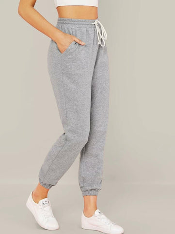 Teen Solid Grey Cotton Sweatpant