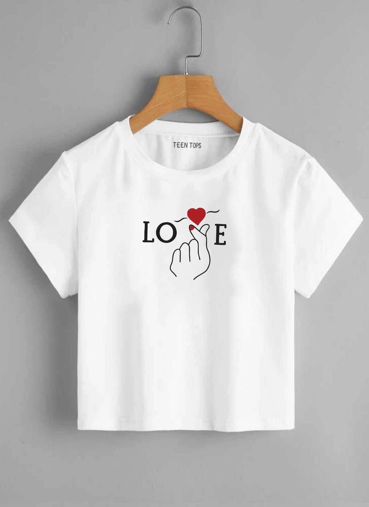 Teen White Cotton Graphic Crop Top