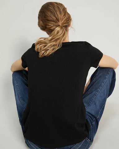 Teen Black Cotton Graphic T-shirt