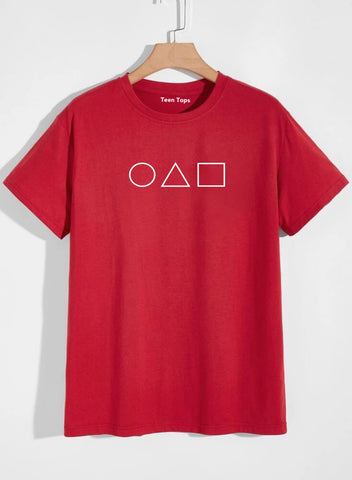 Teen Red Cotton Graphic T-shirt