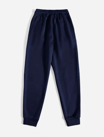 Teen Solid Navy Blue Cotton Sweatpant