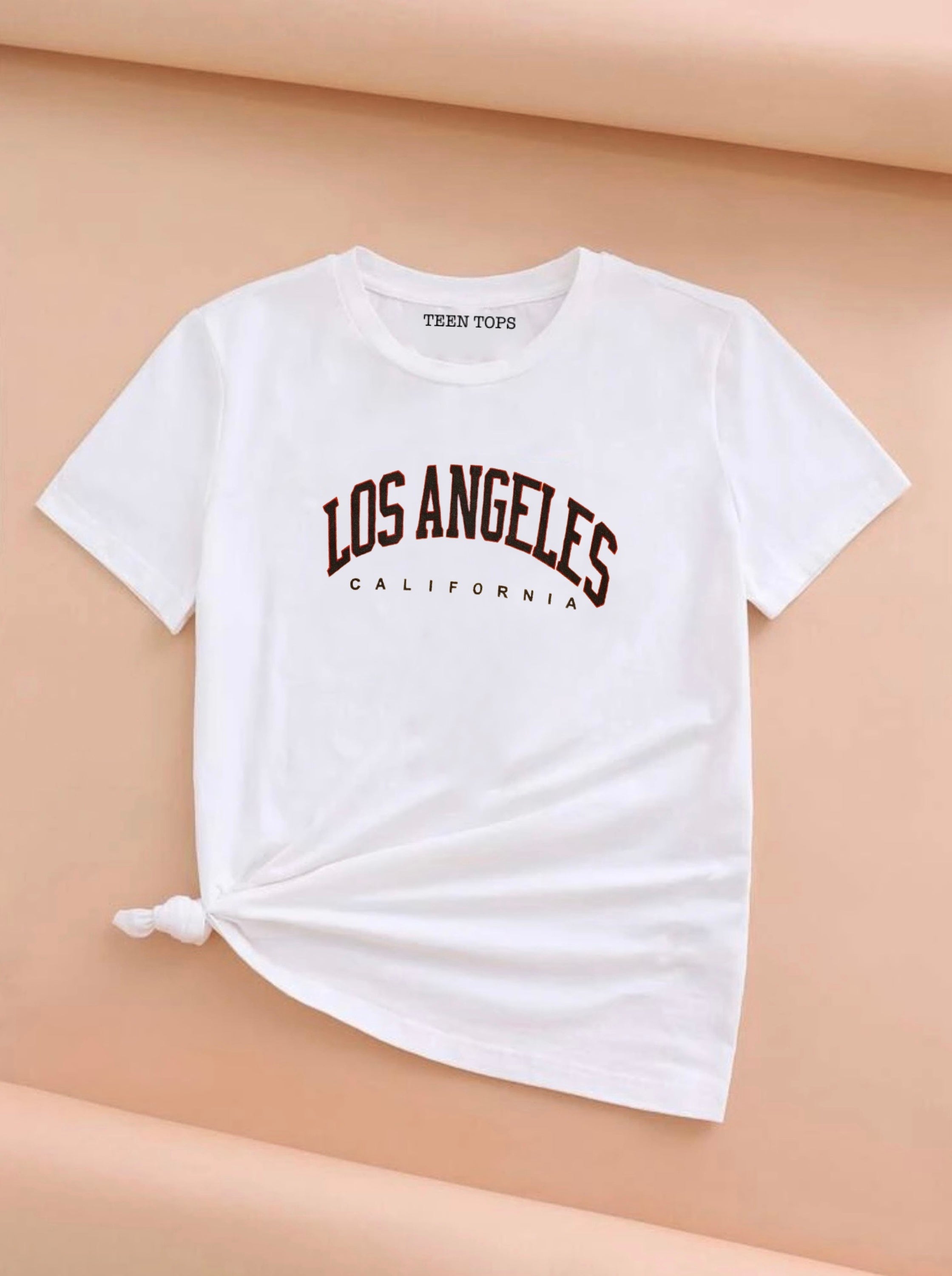 Teen White Cotton Los Angeles T-shirt
