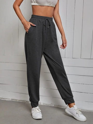 Teen Solid Dark Grey Cotton Sweatpant