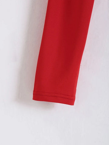 Teen Red Cotton Graphic Crop Top