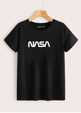 Teen Black Coton NASA T-shirt