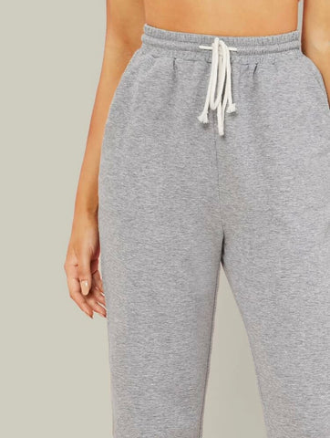 Teen Solid Grey Cotton Sweatpant