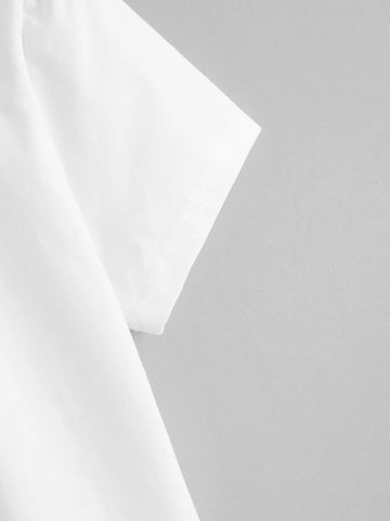 Teen White Cotton Graphic Crop Top