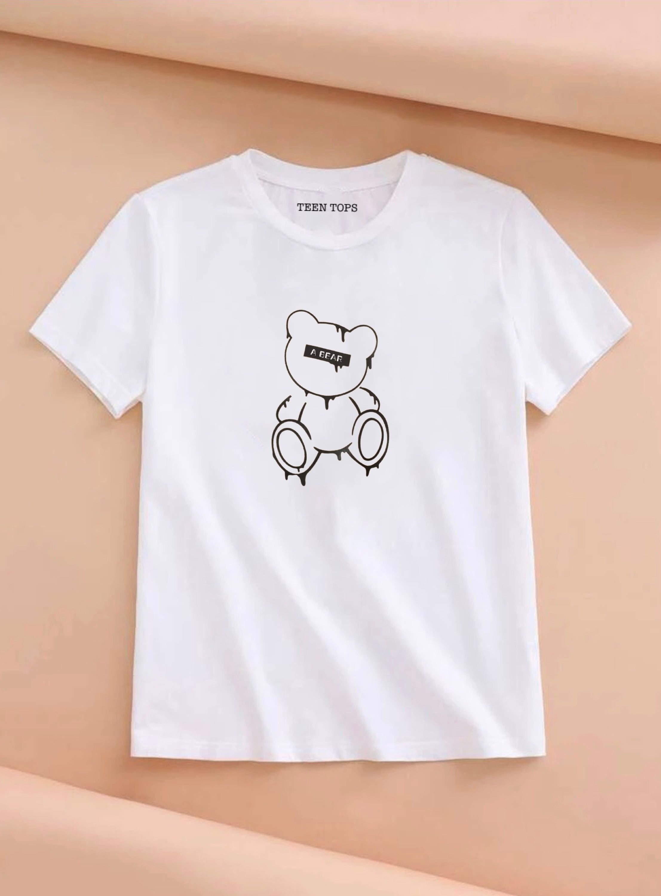 Teen White Cotton Graphic T-shirt