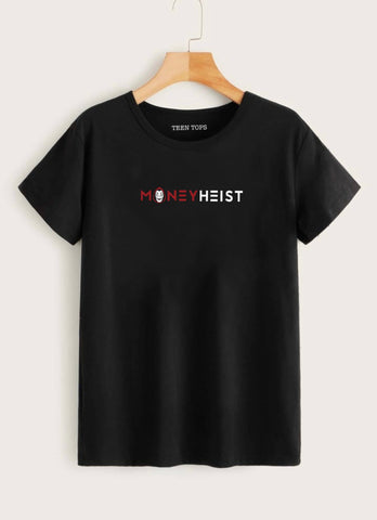 Teen Black Cotton Graphic T-shirt