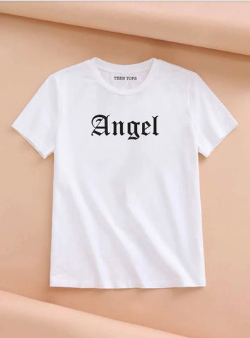 Teen White Cotton Angel T-shirt