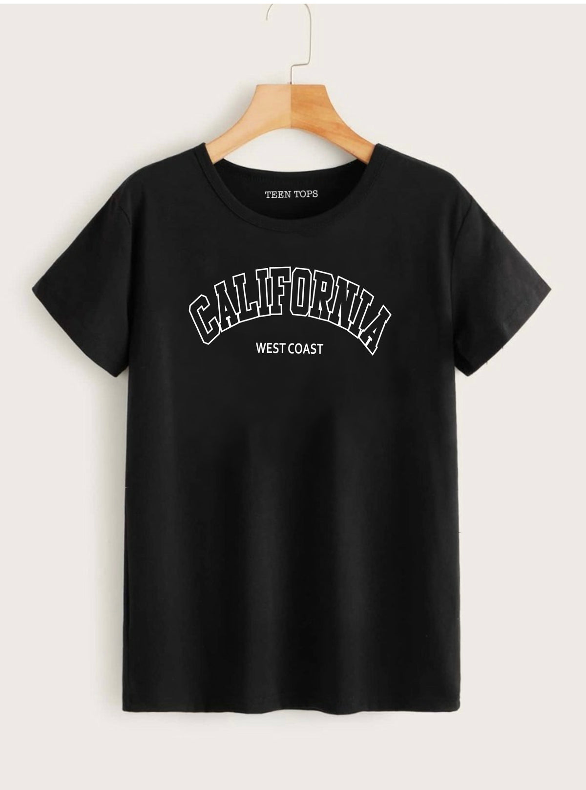 Teen Black Cotton California T-shirt