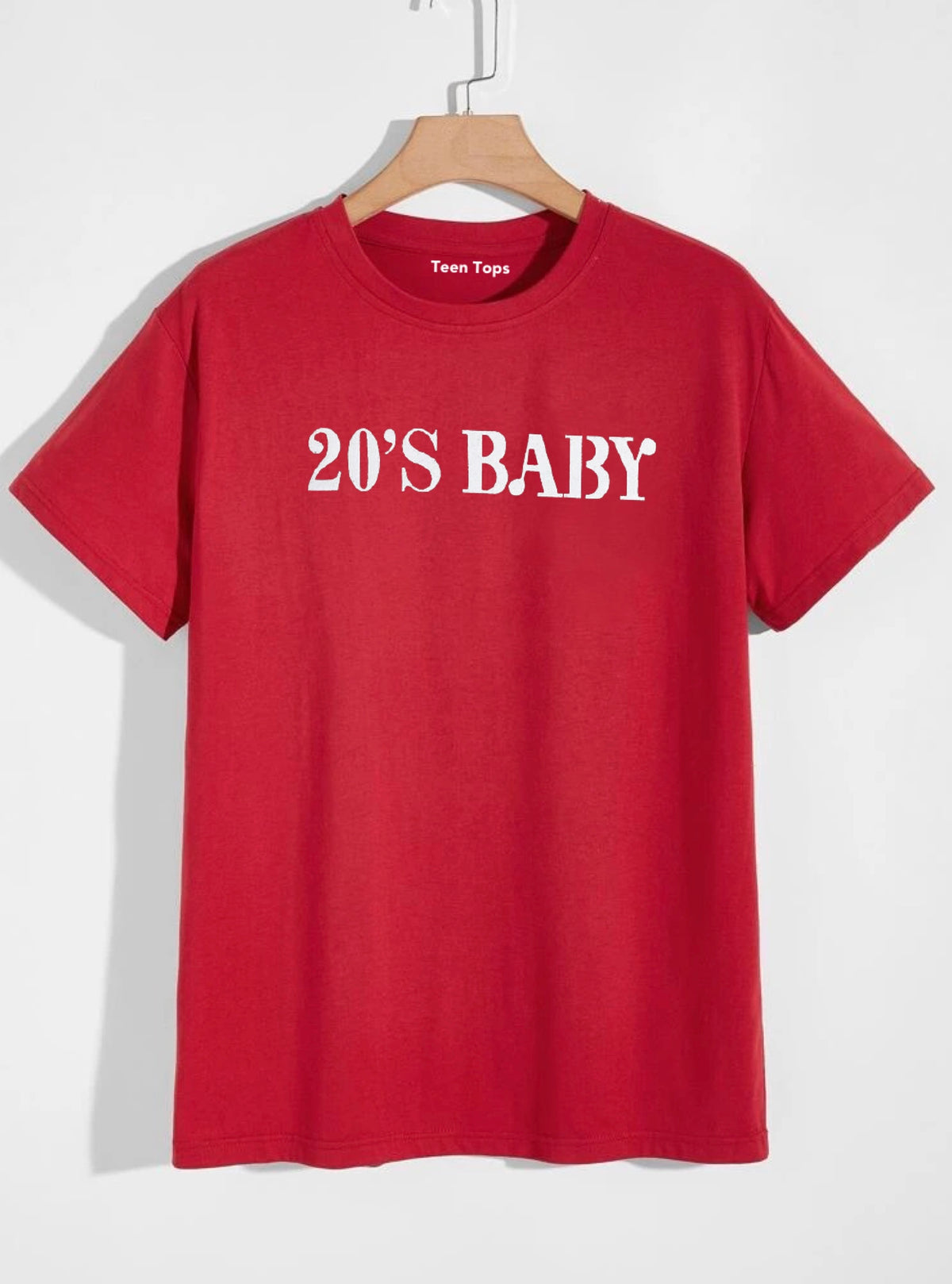Teen Red Cotton 20'S Baby T-shirt