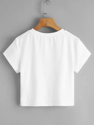 Teen White Cotton Friends Crop Top