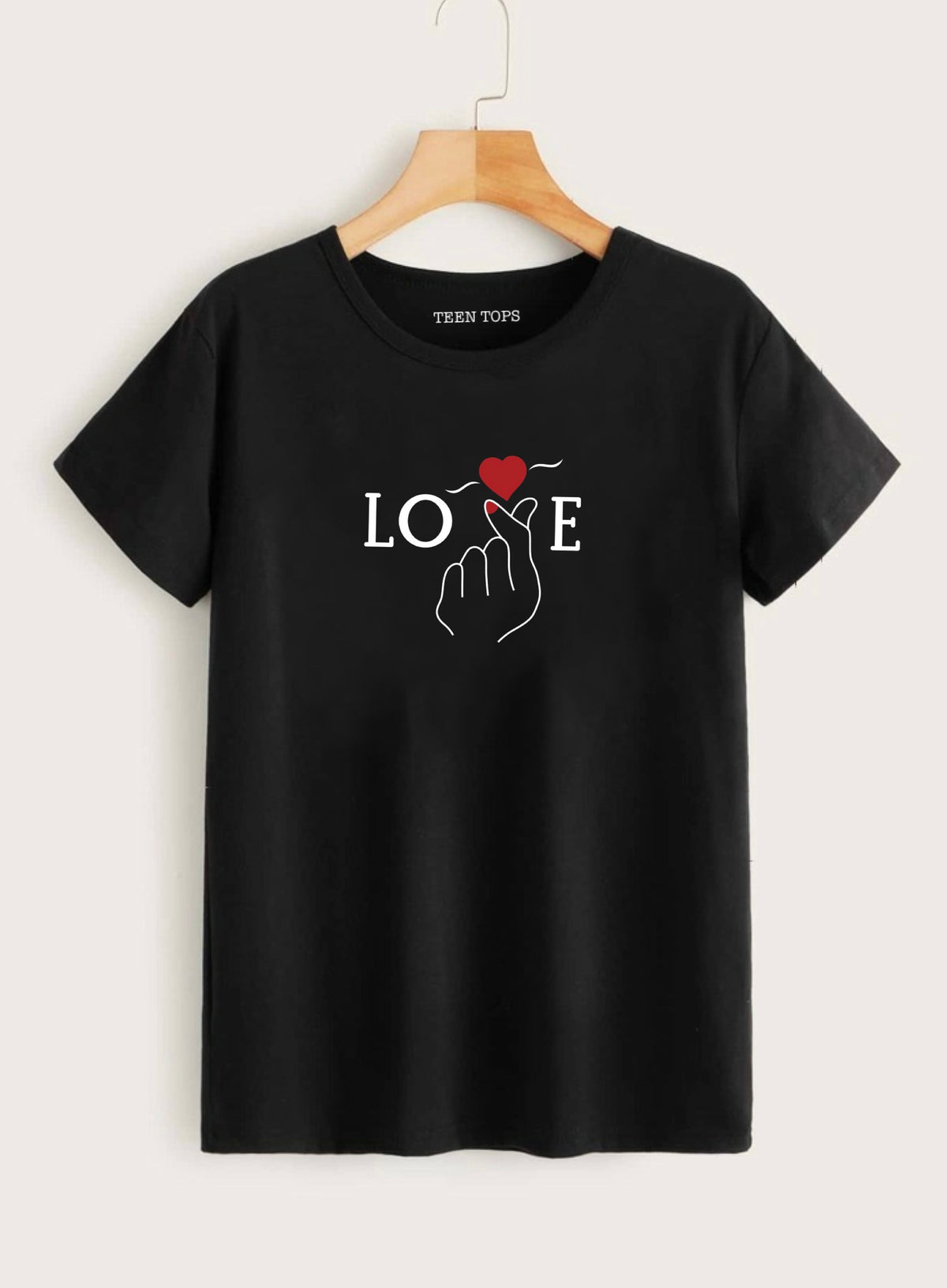 Teen Black Cotton Graphic T-shirt